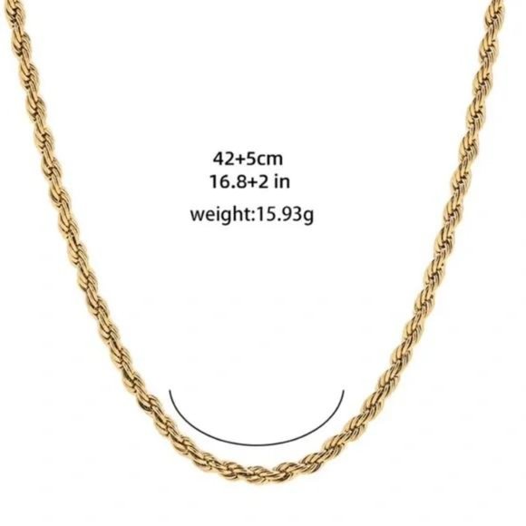 NEW TWISTED 18K GOLD CHAIN NECKLACE - Picture 5 of 5